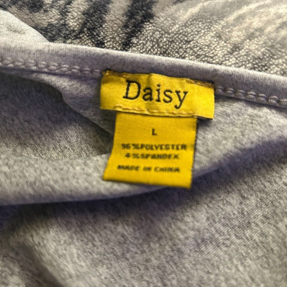 Daisy Gray Ribbed Bodysuit Large Snap Crotch Tank - Picture 5 of 9